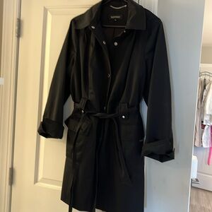 Black rain coat with hood